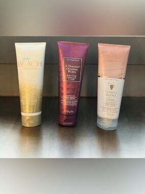 NEW Bath & Body Works Body Cream Set 3 Vanilla Christmas Beach Sealed Moisturize